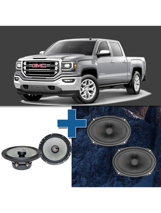 Car Speaker Size Replacement fits 2014-2018 for GMC Sierra or Sierra Denali 1500 Crew Cab (not amplified)