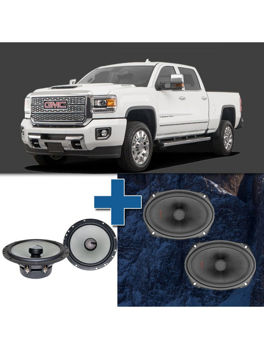 Car Speaker Size Replacement fits 2015-2019 for GMC Sierra or Sierra Denali 2500 HD or 3500 HD or Chassis Cab Extended Cab (not amplified)