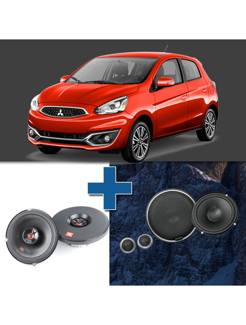 Car Speaker Size Replacement fits 2016-2019 for Mitsubishi Mirage (not amplified)