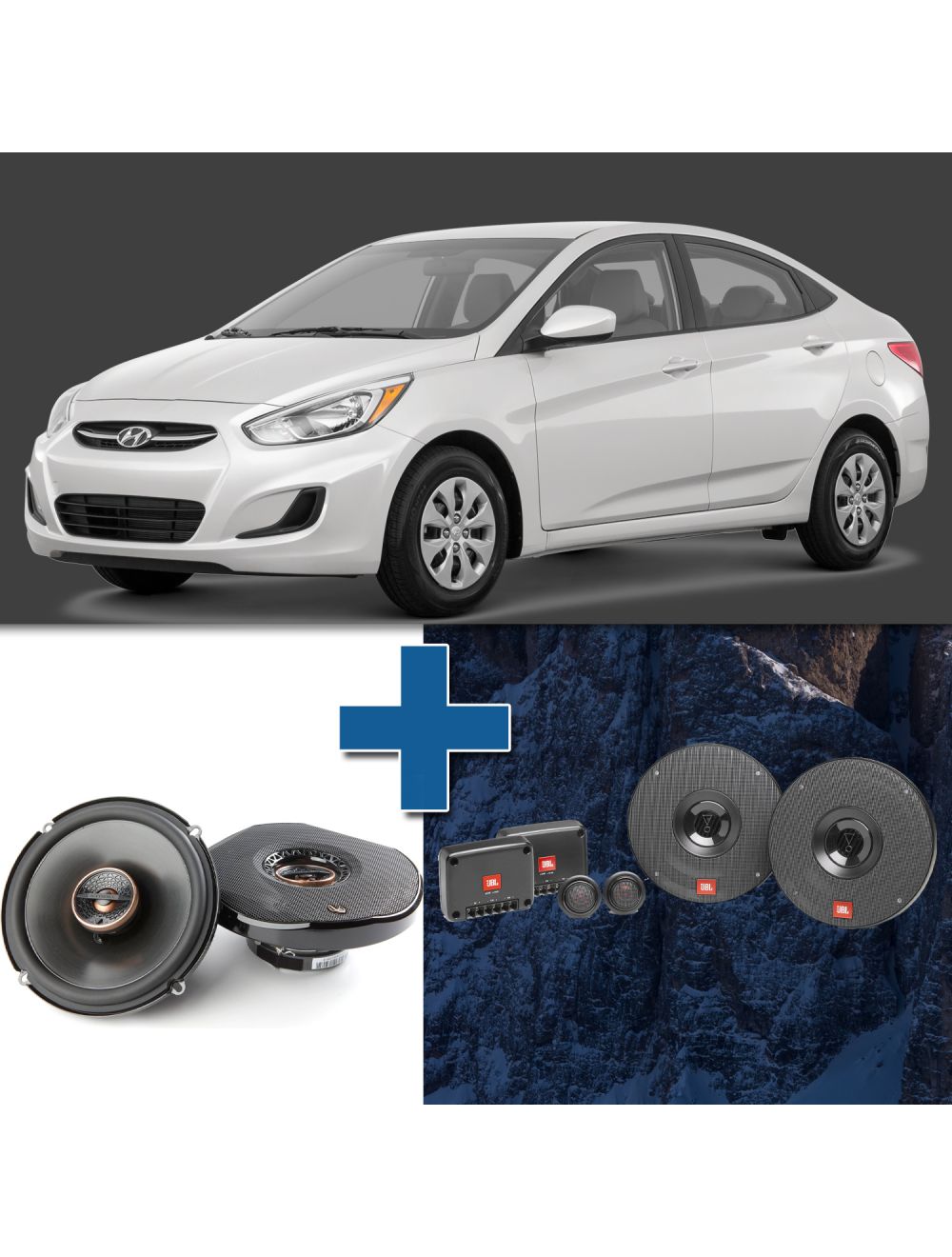 Car Speaker Size Replacement fits 2017 for Hyundai Accent (not amplified)
