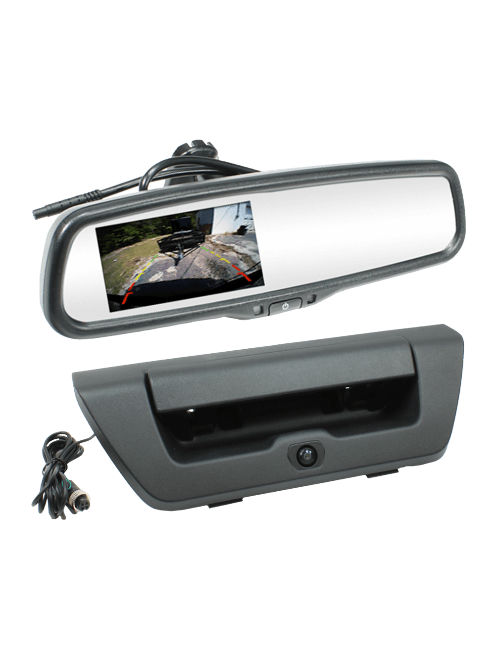 Rostra 250-8308-GM14LC 2014+ Chevy/GMC Tailgate Camera With LCD Rearview Mirror