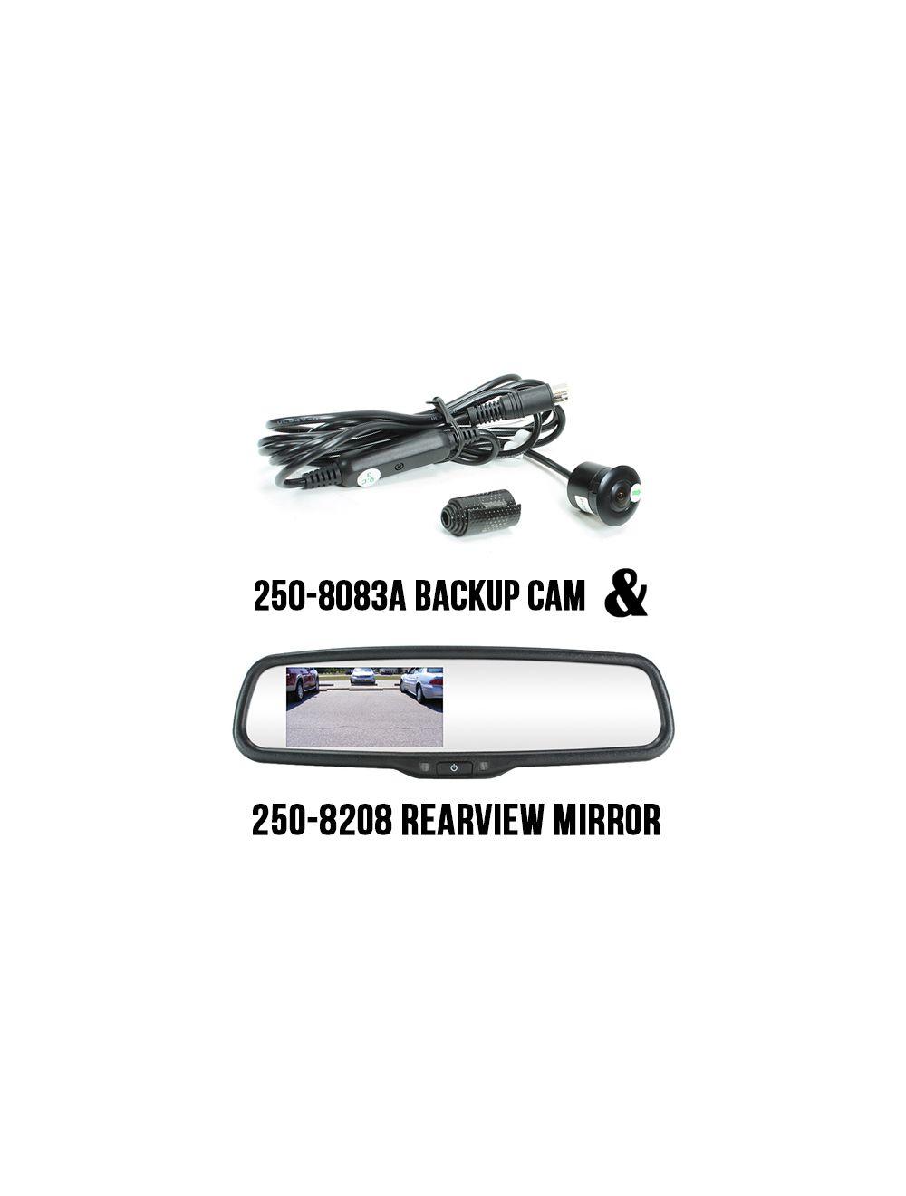 Rostra 250-8309B (2508309B) RearSight System w/ 4.3 TFT LCD Monitor Mirror (2508208) & Backup Camera (2508083A)