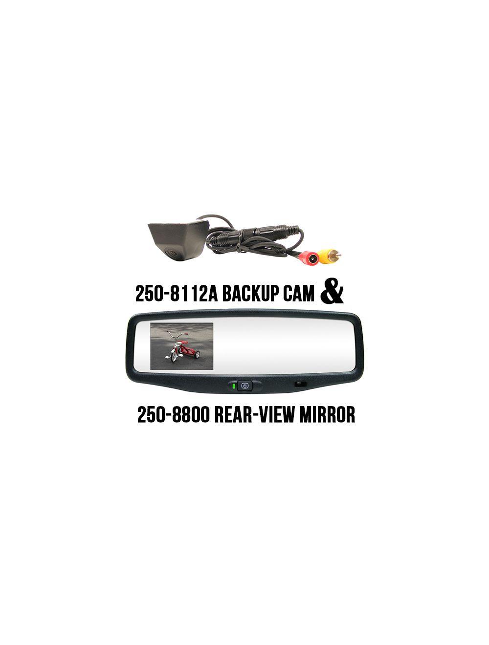 Rostra 250-8800-CCD (2508800CCD) RearSight Rear-View Mirror /w 3.5 TFT LCD Monitor (2508800) & RearSight Shrouded Backup CCD Camera w/ 30' EXT Harness (2508112A)