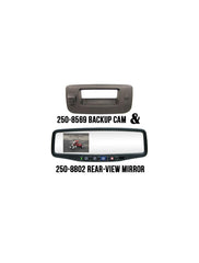 Rostra 250-8802-LCH (2508802LCH) RearSight Rear-View Mirror /w 3.5 TFT LCD Monitor feat. OnStar Controls (2508802) & RearSight Tailgate Handle with Backup Camera Pre-installed for Chevy Silverado / GMC Sierra (2508569)