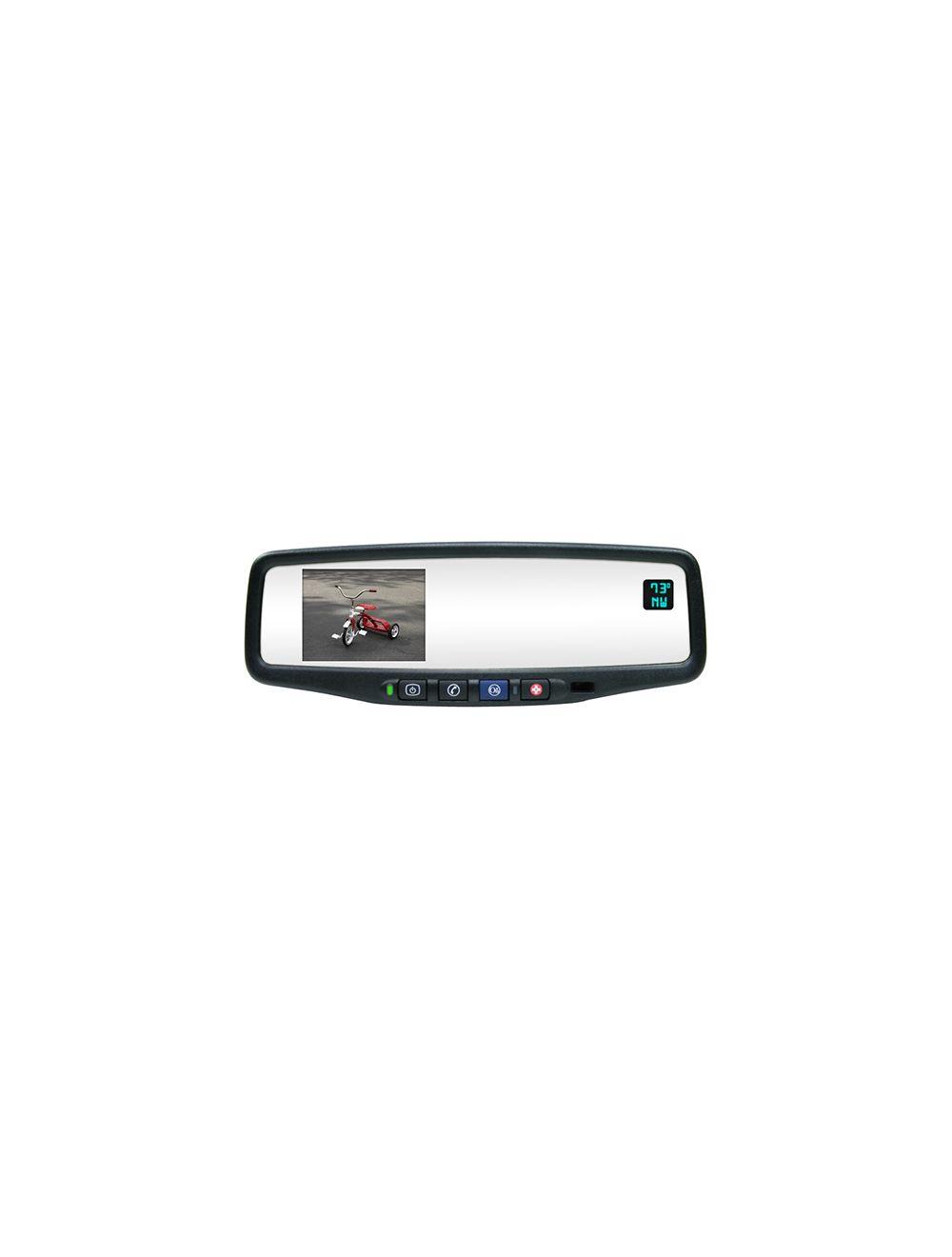 Rostra 250-8803-LCH (2508803LCH) RearSight Rear-View Mirror /w 3.5 TFT LCD Monitor feat. OnStar Controls & Temperature and Compass Readout (2508803) & RearSight Tailgate Handle with Backup Camera Pre-installed for Chevy Silverado / GMC Sierra (2508569)