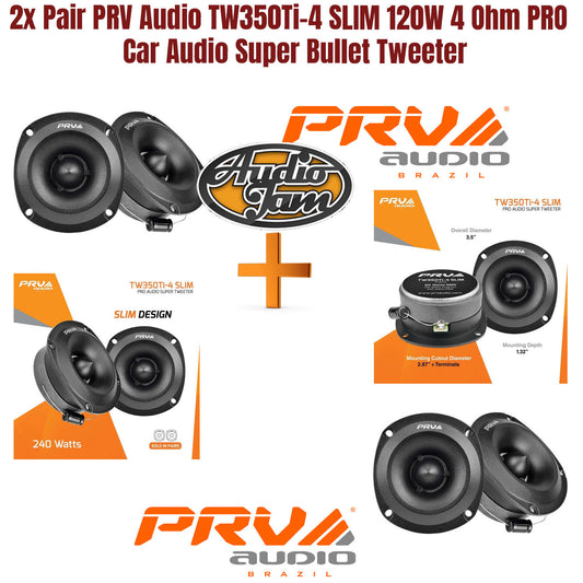 2x Pair PRV Audio TW350Ti-4 SLIM 120W 4Ohm PRO / Car Audio Super Bullet Tweeter