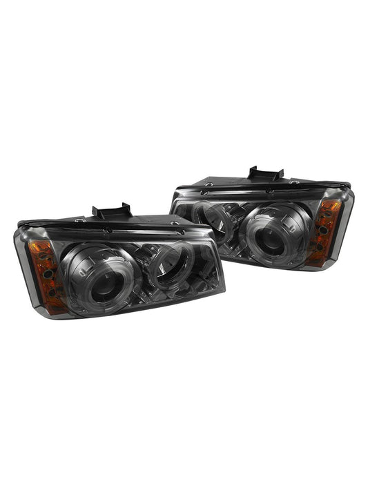 Spyder 444-CS03-AM-BK - Black Halo Projector Headlights with LEDs