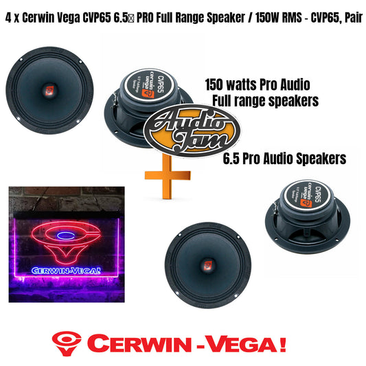 4 x Cerwin Vega CVP65 6.5″ PRO Full Range Speaker / 150W RMS – CVP65,Two Pair