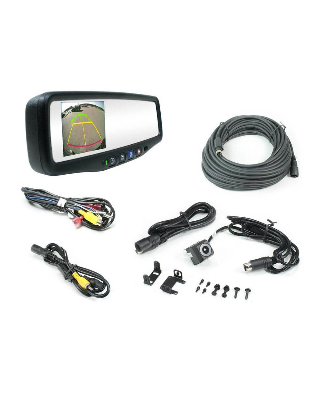 Rostra 250-8802-GM14 RearSight Rear-View Mirror /w 3.5 TFT LCD Monitor feat. OnStar Controls for 2014 Chevy Silverado & GMC Sierra Trucks (2508802GM14)