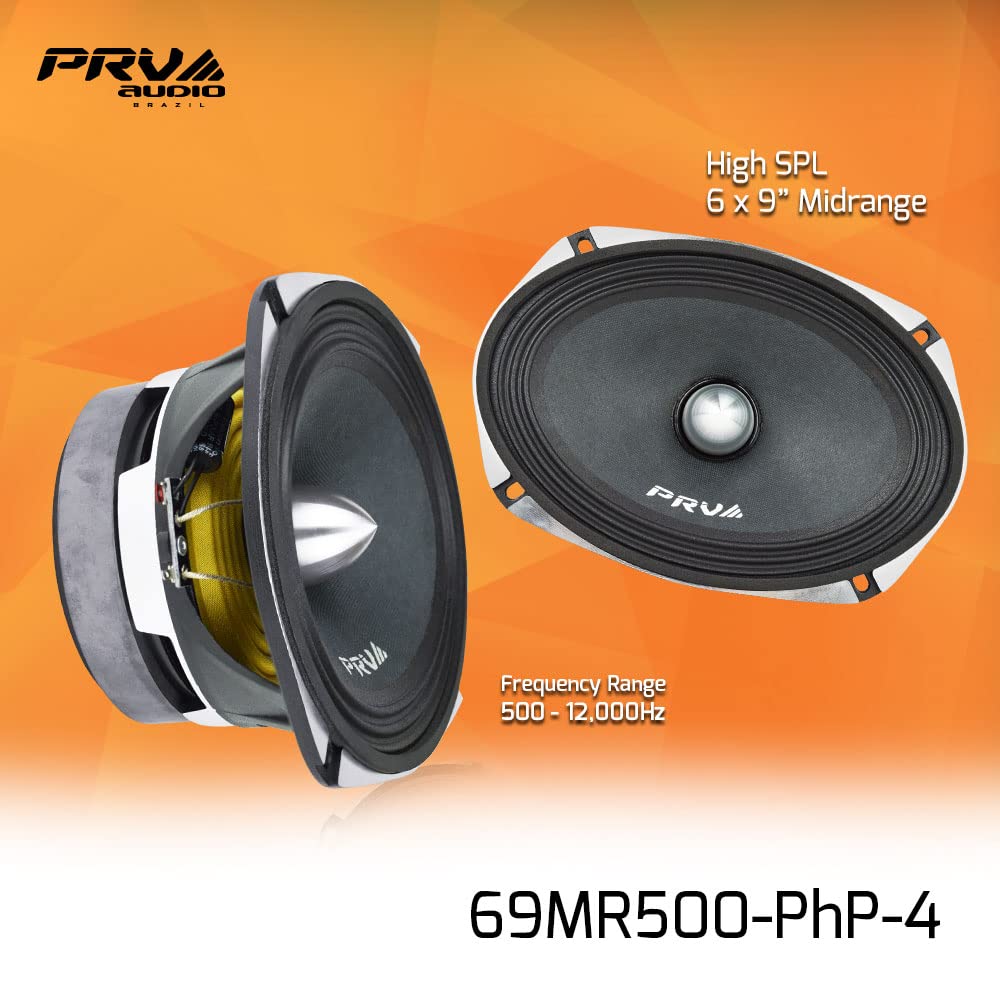 2x PRV Audio 69MR500-PhP-4 Midrange Car Audio Speakers 4 Ohms 6x9 PRO 500W