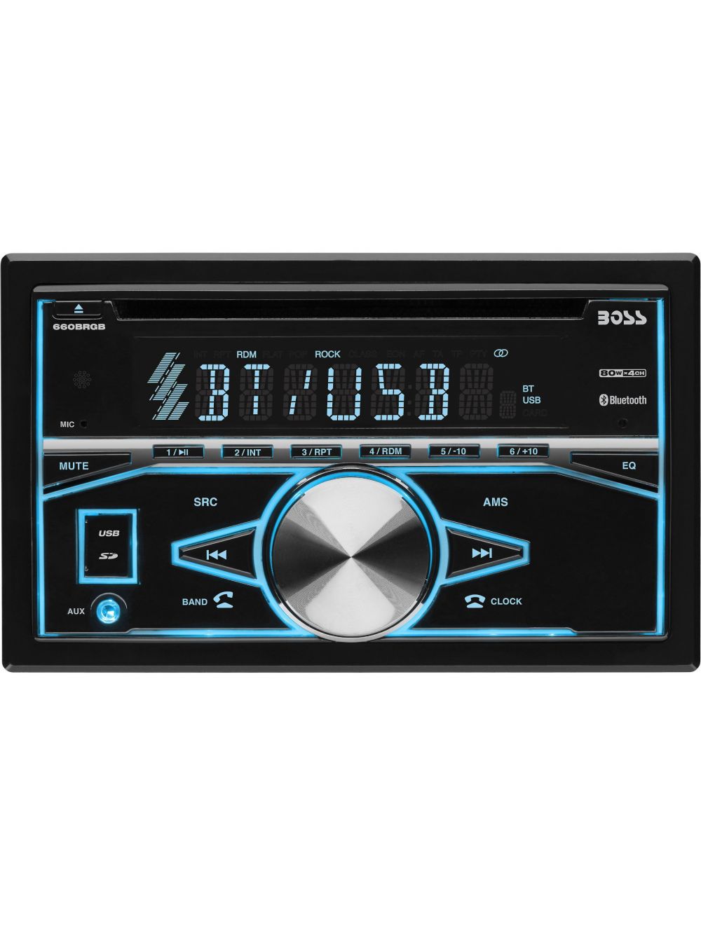 Boss 660BRGB Double Din Bluetooth Car Stereo CD receiver