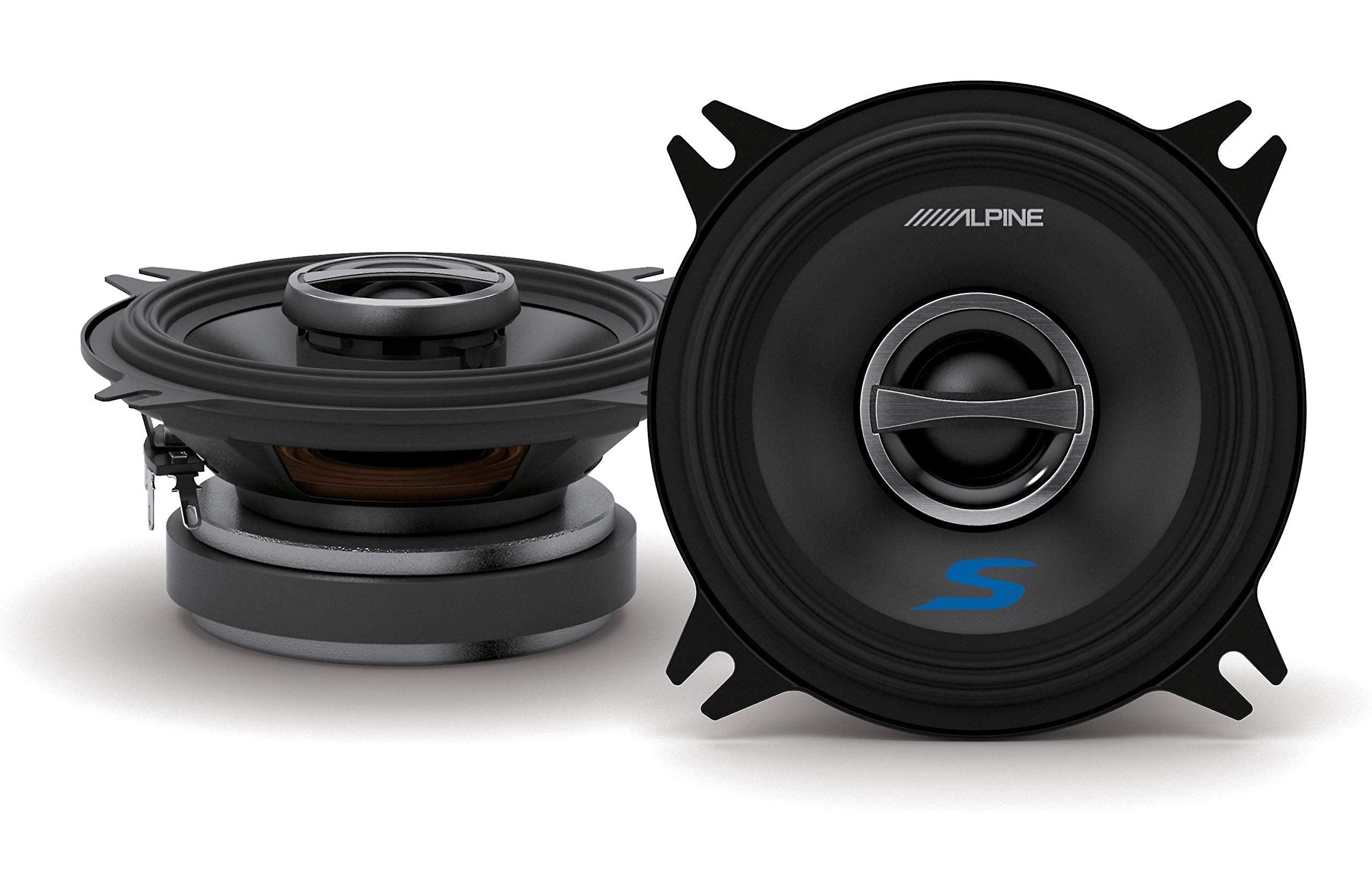 Alpine S-S40 S-Series 4-inch Coaxial 2-Way Speakers (pair) - Contains 4x6"