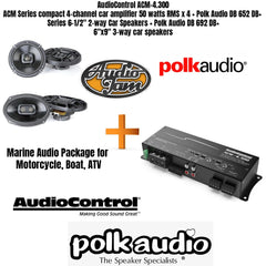 AudioControl ACM-4.300 ACM Series compact 4-channel car amplifier 50 watts RMS x 4 + Polk Audio DB 652 DB+ Series 6-1/2" 2-way Car Speakers + Polk Audio DB 692 DB+ 6"x9" 3-way car speakers