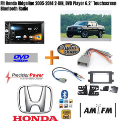 Fit Honda Ridgeline 2005-2014 2-DIN, DVD Player 6.2" Touchscreen Bluetooth Radio