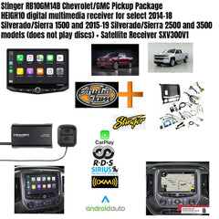 Stinger SR-GM14H + HEIGH10 Radio Replacement Solution Kit for 2014-2019 Sierra/Silverado + Satellite Receiver SXV300V1