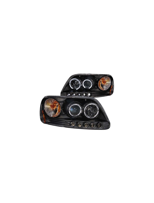 Anzo ANZ111031 Projector 1pc with Halo LED Black Headlights for 1997 - 2002 Ford Expedition / 1997 - 2003 Ford F150