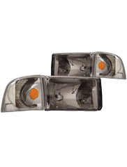 Anzo ANZ111068 Chrome with Corner Light Headlights for Dodge Ram 1500 1994 - 2001 / Ram 2500/3500 1994 - 2002