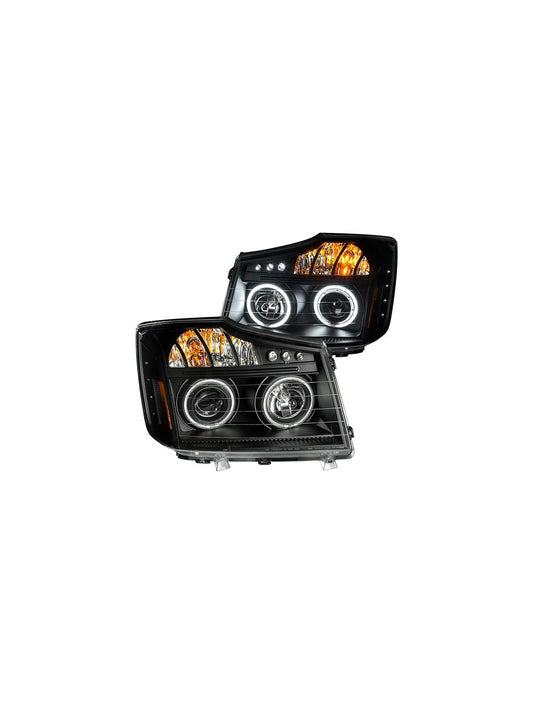 Anzo ANZ111178 Black Projector LED with Halo Headlights for Nissan Titan 2008 - 2014