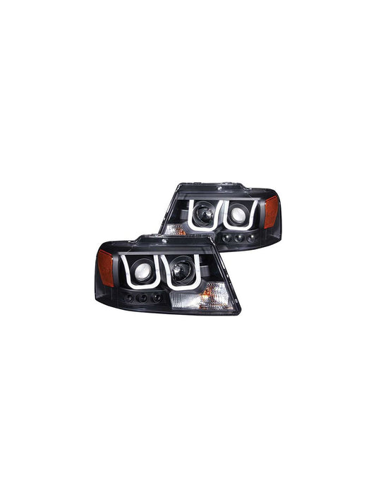 Anzo ANZ111288 Projector Black Clear with U-Bar Headlights for 2004 - 2008 Ford F150