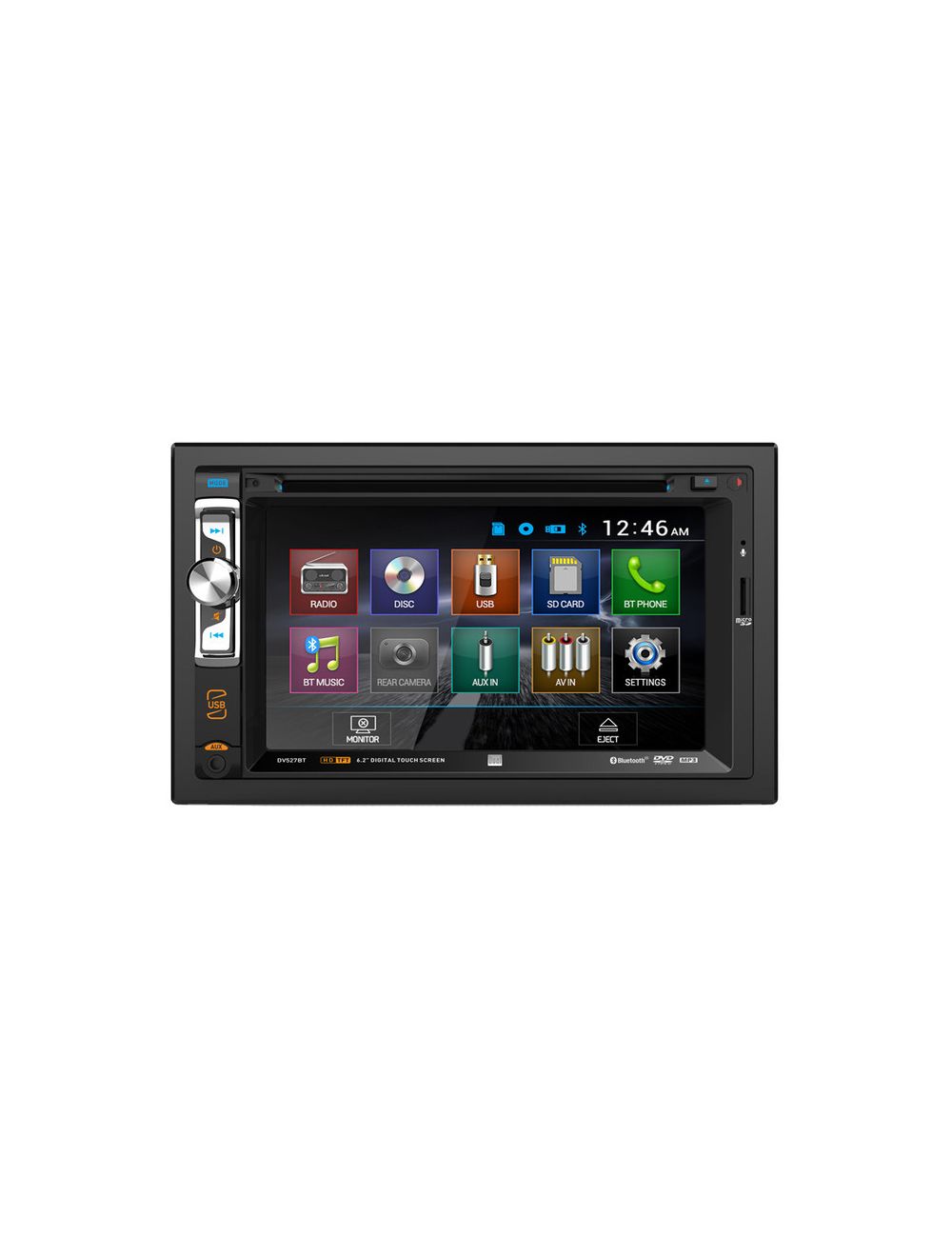 Dual Audio Video DV527BT DVD MultiMedia Receiver with HD 6.2" Display