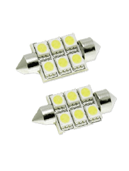 Luminous FT36MM-6SMD5050-WH 6 LED 36mm Festoon - White (Pair)