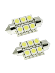 Luminous FT39MM-6SMD5050-WH 6 LED 39mm Festoon - White (Pair)