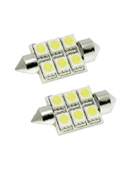 Luminous FT42MM-6SMD5050-WH 6 LED 42mm Festoon - White (Pair)