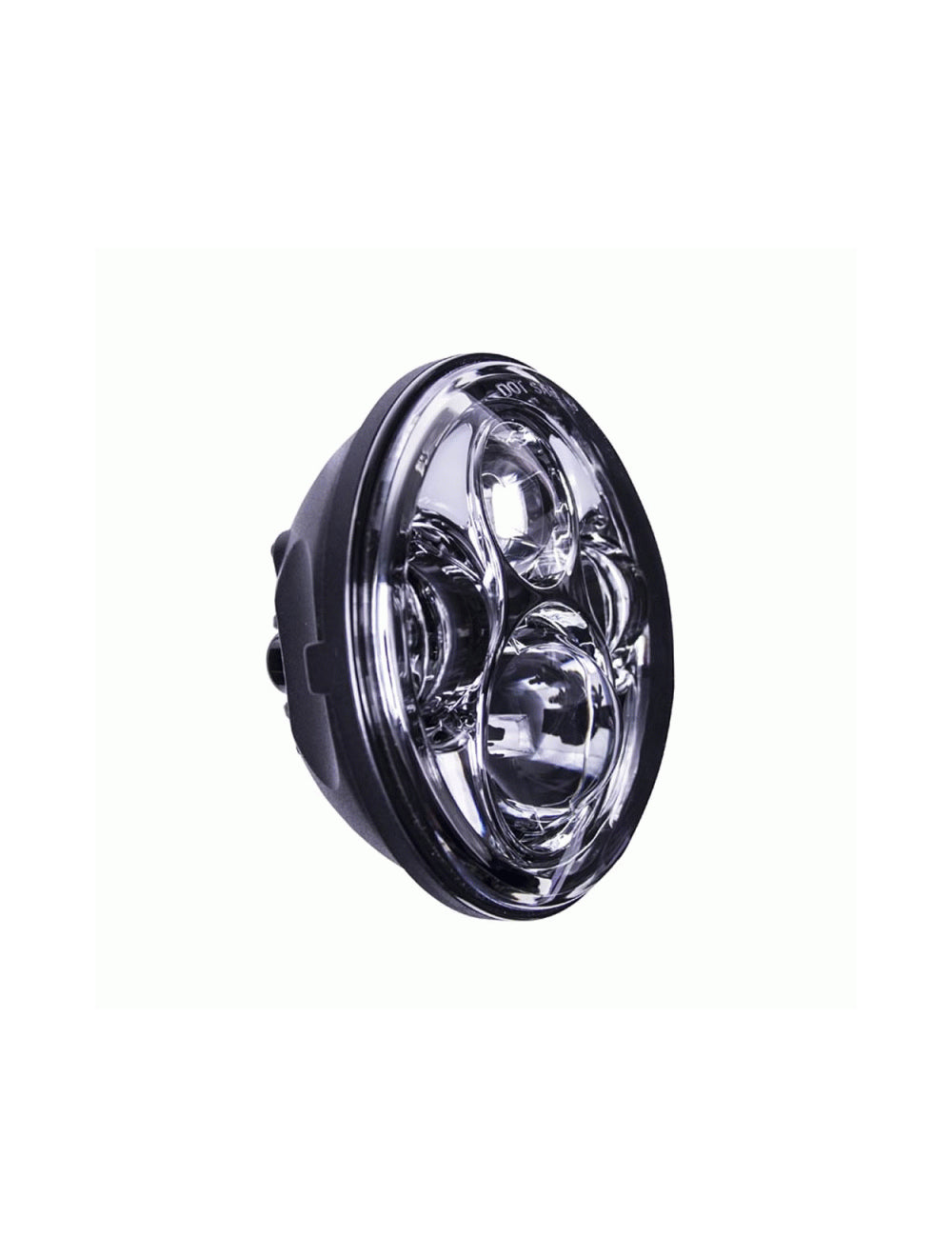 Heise HE-SHL561 5.6 Inch Round W/ Partial Halo Silver Front 8-Led Headlight