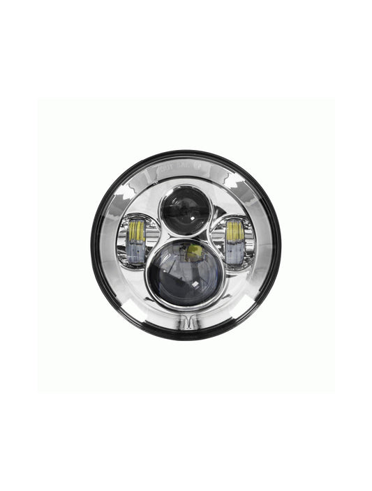 Heise HE-SHL701 Motorcycle 7 Inch Round Silver Front 6-Led Headlight