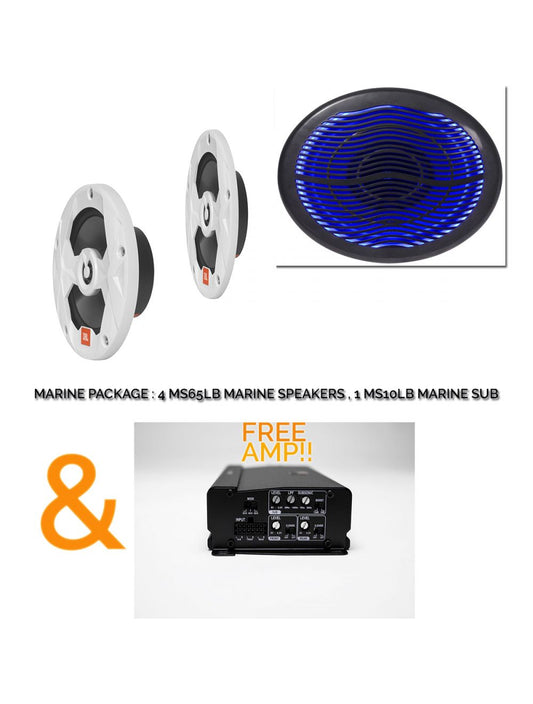 JBL Marine Package MS65LB & MS10LB And Free Amp