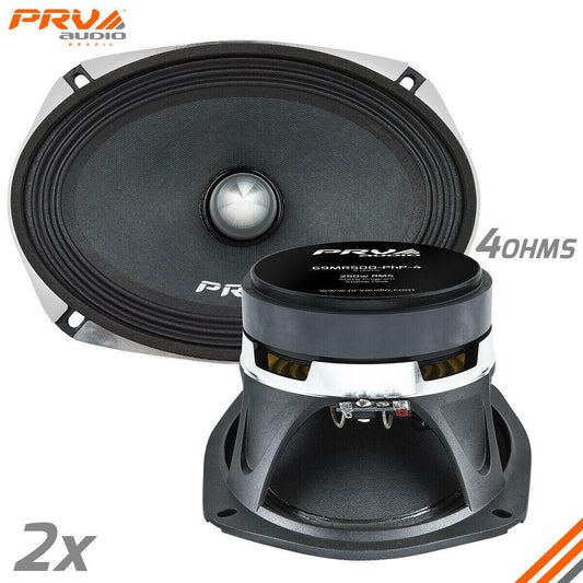 2x PRV Audio 69MR500-PhP-4 Midrange Car Audio Speakers 4 Ohms 6x9 PRO 500W