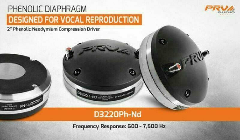 2 x PRV Audio D3220Ph-Nd Pro Audio Phenolic Neodymium Compression Driver 220W