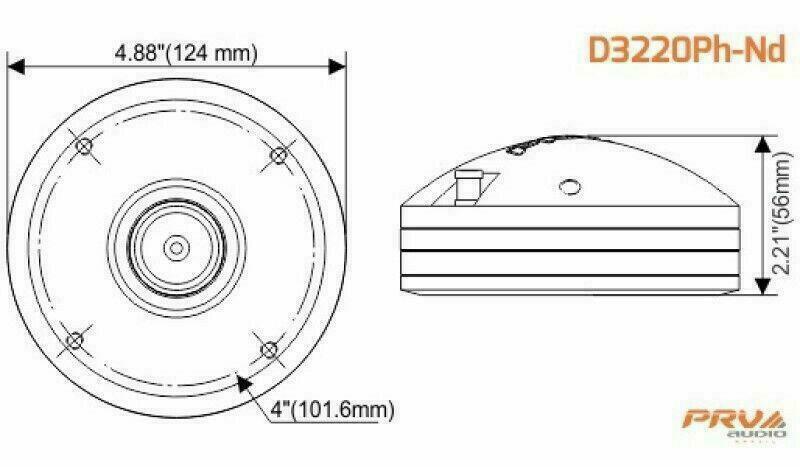 2 x PRV Audio D3220Ph-Nd Pro Audio Phenolic Neodymium Compression Driver 220W