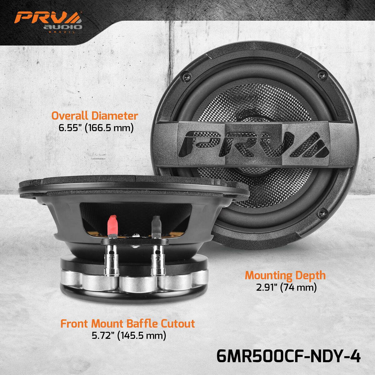 Two Pair PRV Audio 6MR500CF-NDY-4  6" Midrange Neodymium Speaker New 4 Ohm