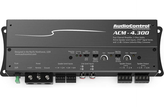 AudioControl ACM-4.300 ACM Series compact 4-channel car amplifier 50 watts RMS x 4 + Polk Audio DB 652 DB+ Series 6-1/2" 2-way Car Speakers + Polk Audio DB 692 DB+ 6"x9" 3-way car speakers
