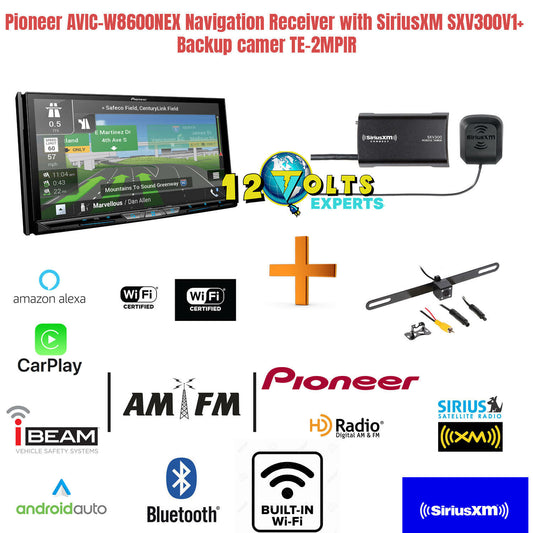 Pioneer AVIC-W8600NEX Navigation Receiver with SiriusXM SXV300V1+ Backup camera