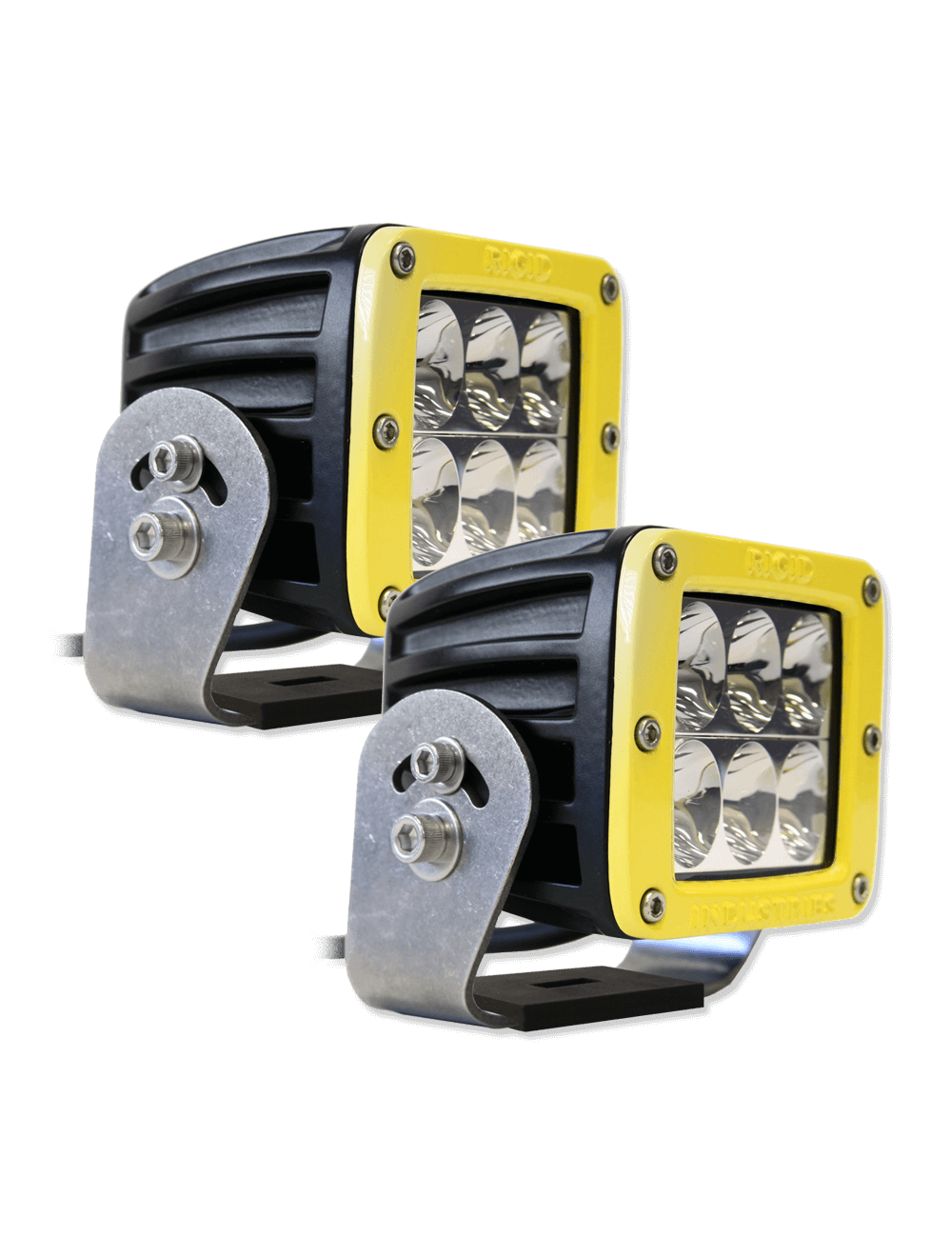 Rigid RIG53231 Yellow Dually HD Series Cube Driving Lights - Clear (Pair)