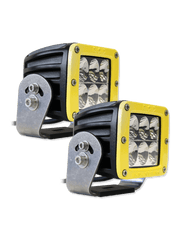 Rigid RIG53231 Yellow Dually HD Series Cube Driving Lights - Clear (Pair)