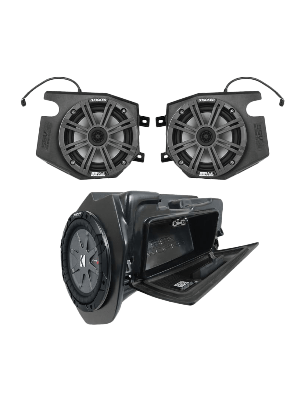 SSV Works RZ3-3KRC Polaris RZR XP 1000 Complete Kicker 3 Speaker Plug-And-Play Kit for Polaris Ride Command Systems (RZ33KRC)