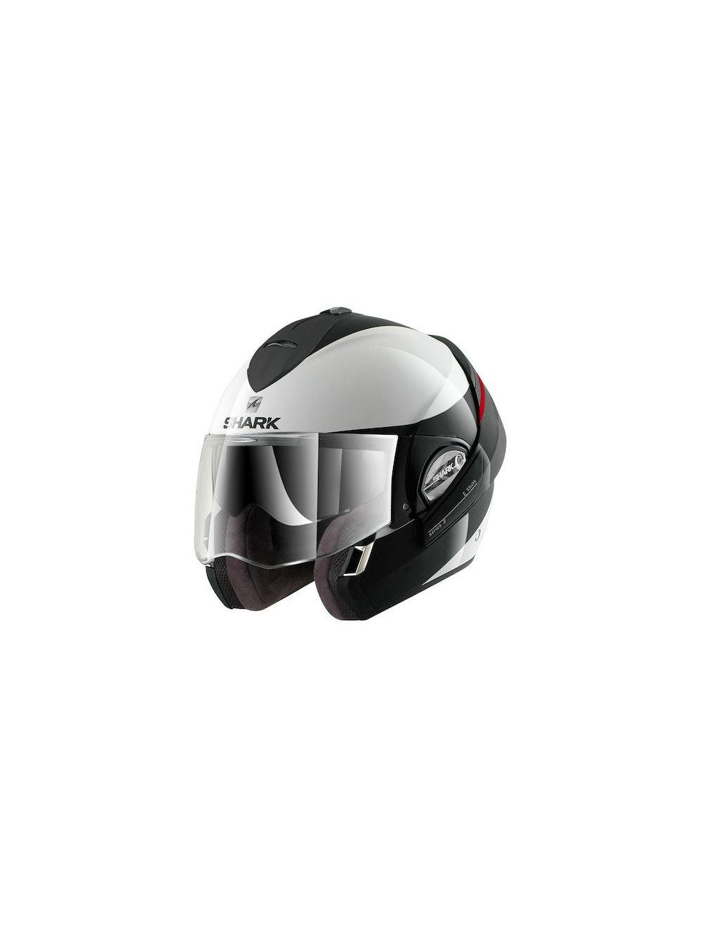 Shark Evoline 3 ST Discovery Division Hakka Motorcycle Helmet - Black / White / Red - HE9252DWKR