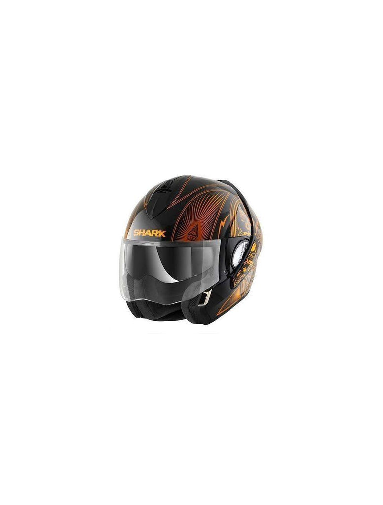 Shark Evoline 3 ST Discovery Division Mezcal Motorcycle Helmet - Black / White - Black / Orange