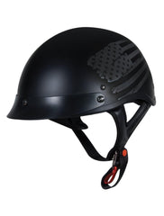 Torc T55 Half Shell Low Down Flat Black Flag Graphic Large Helmet T55.215FG24