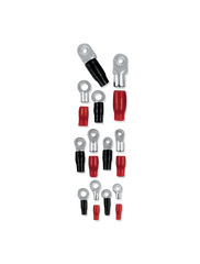 T-Spec V8-RTN8 4 AWG Ring Terminals - 1/4" Crimp (5 Pack - 3 Red/2 Black)